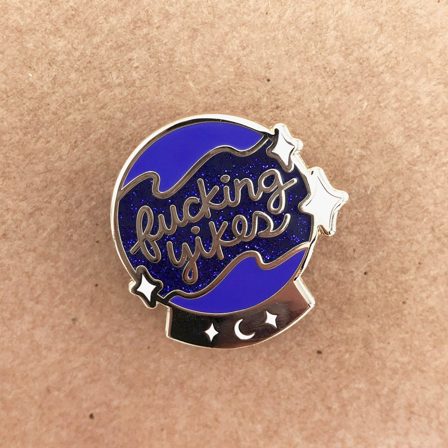 Fucking Yikes - enamel pin lapel pin - crystal ball pin tarot witchy vibes