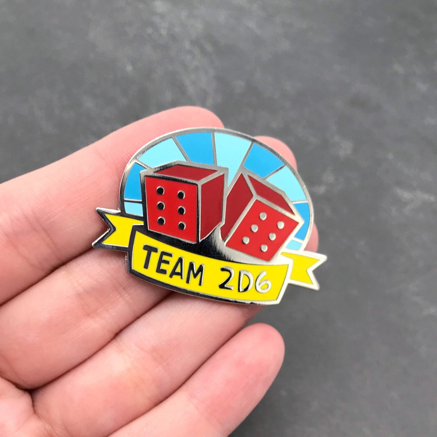 Dice alignment roleplaying enamel lapel pin d6