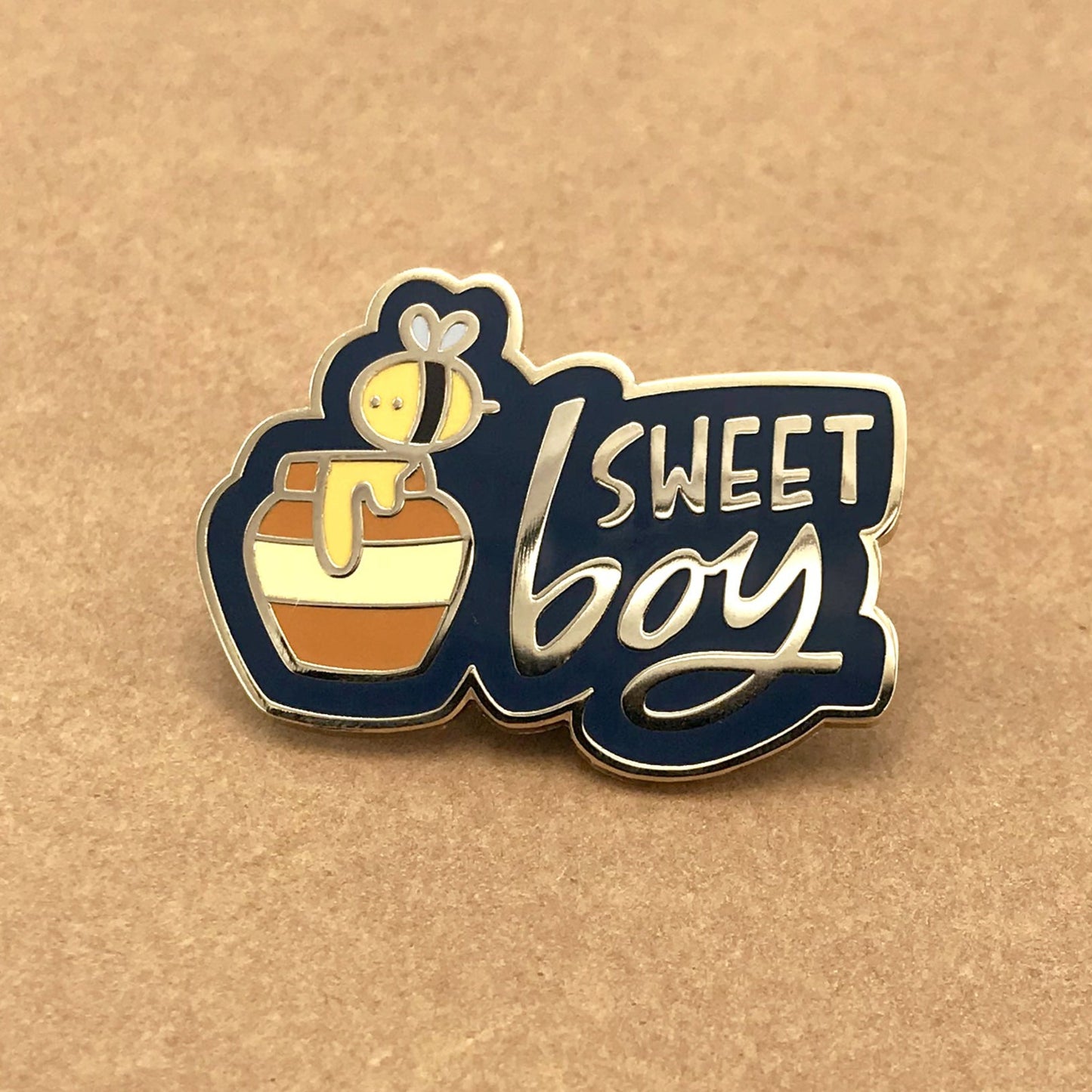 Sweet Boy - enamel pin lapel pin - queer pronoun pin