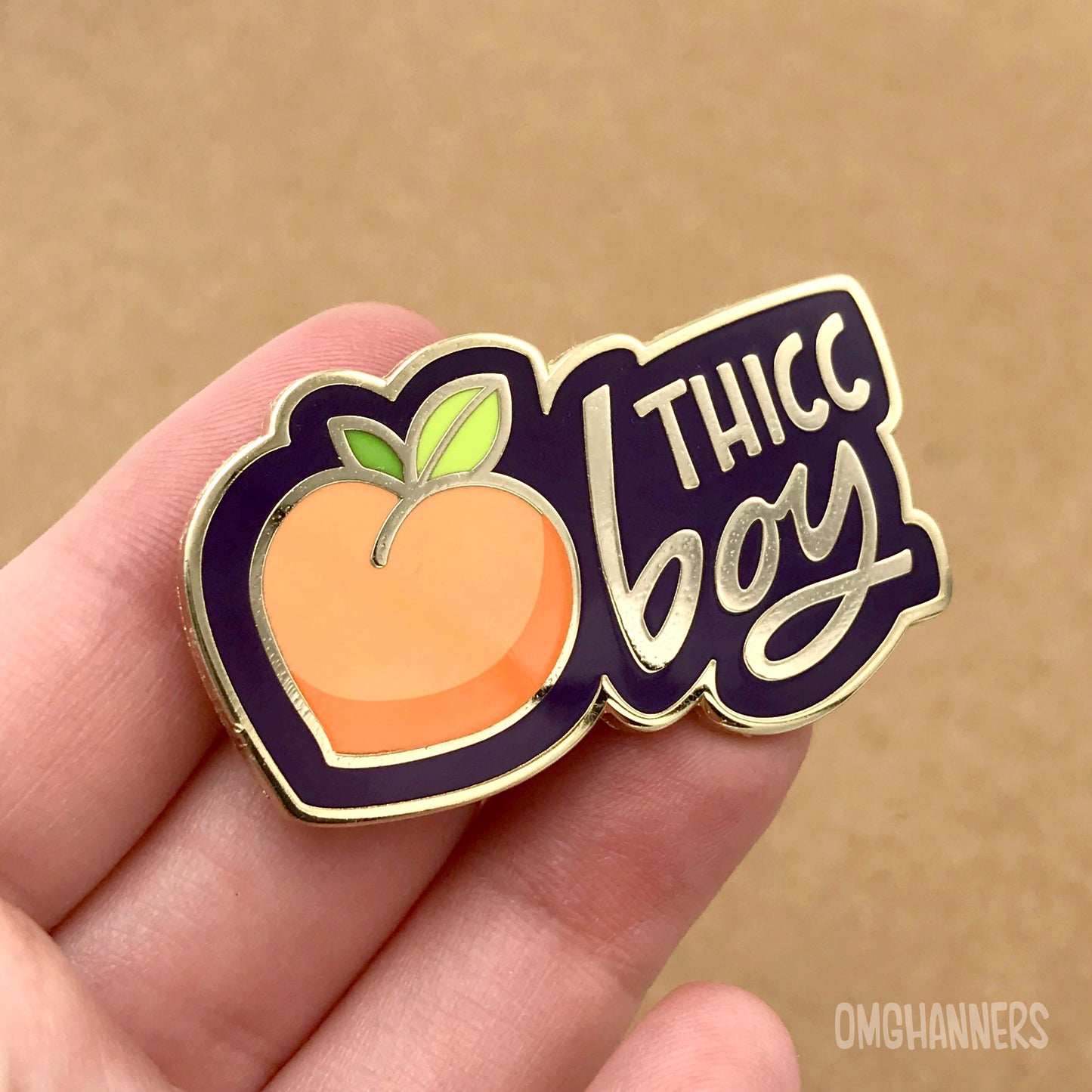 Thicc Boy - enamel pin lapel pin - queer pronoun pin she/her they/them he/him