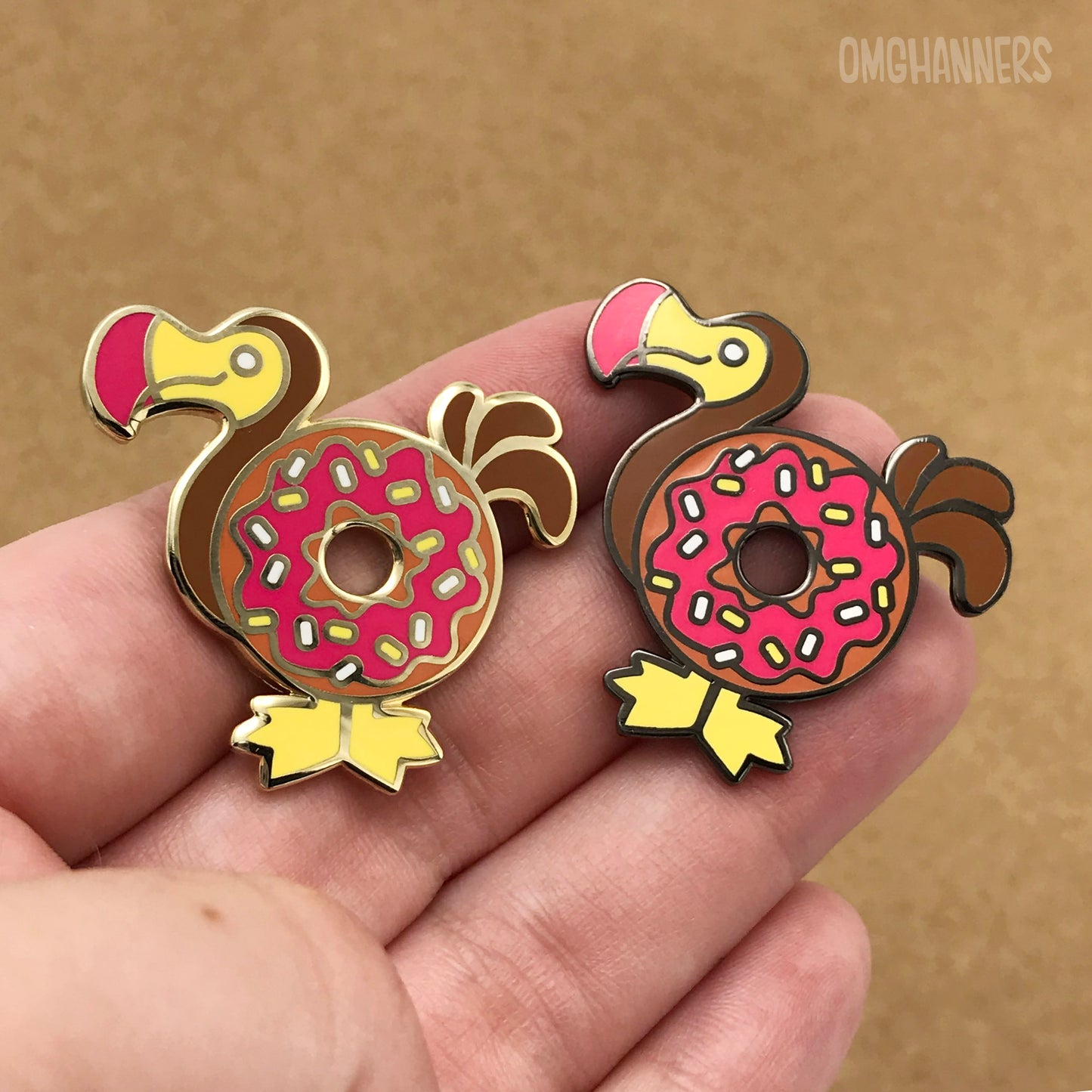 Dodo doughnut donut - enamel pin lapel pin - food pun animal