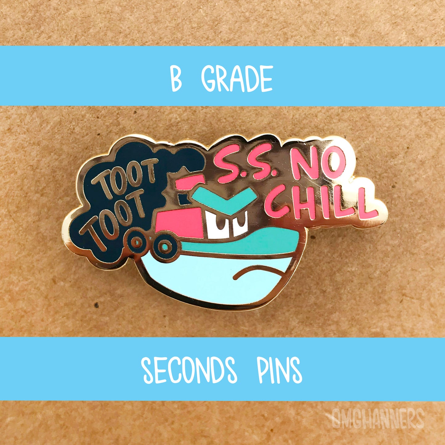 SS No Chill TOOT TOOT - enamel pin lapel pin -boat enamel pin