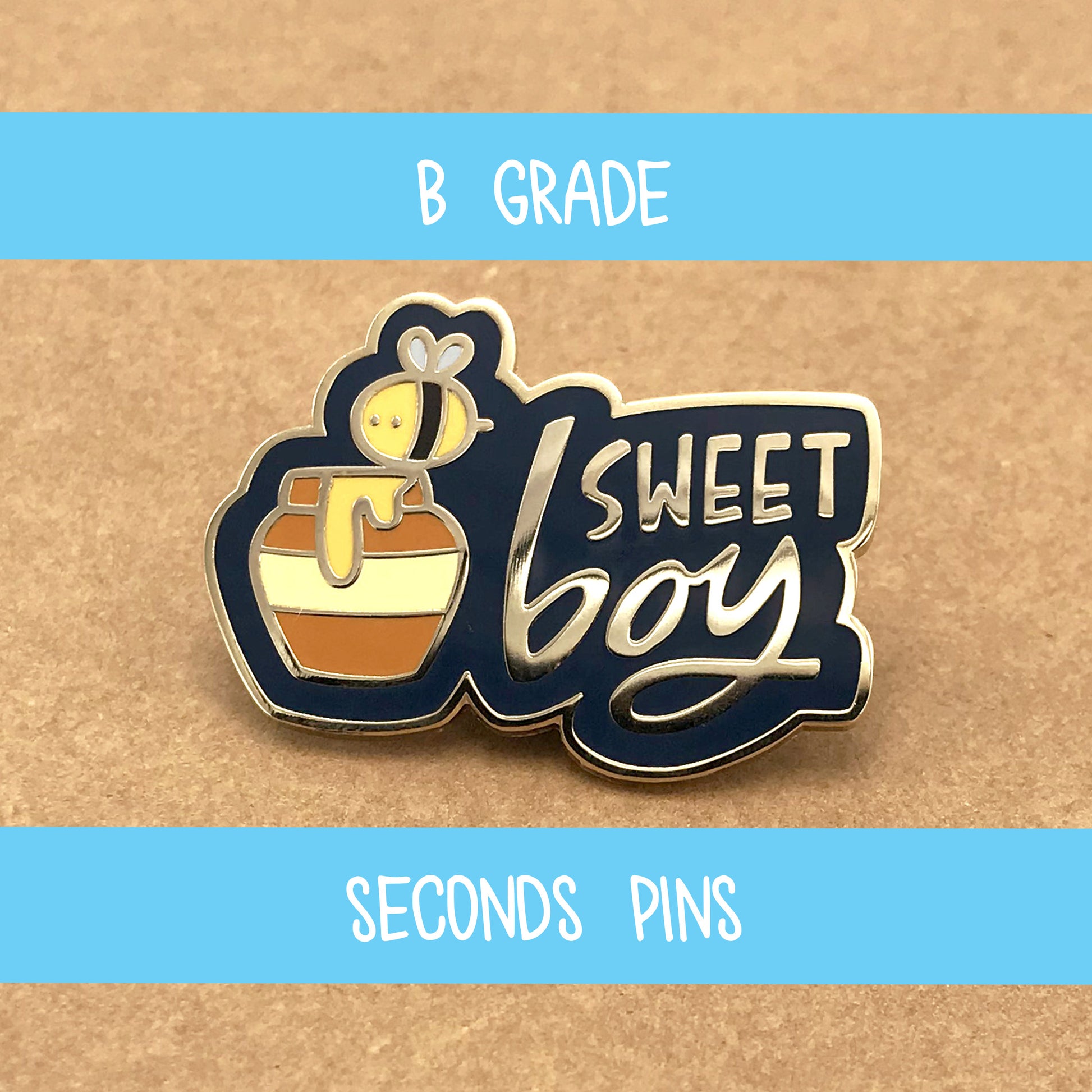 Sweet Boy- enamel pin lapel pin - queer pronoun pin she/her they/them he/him - grade B