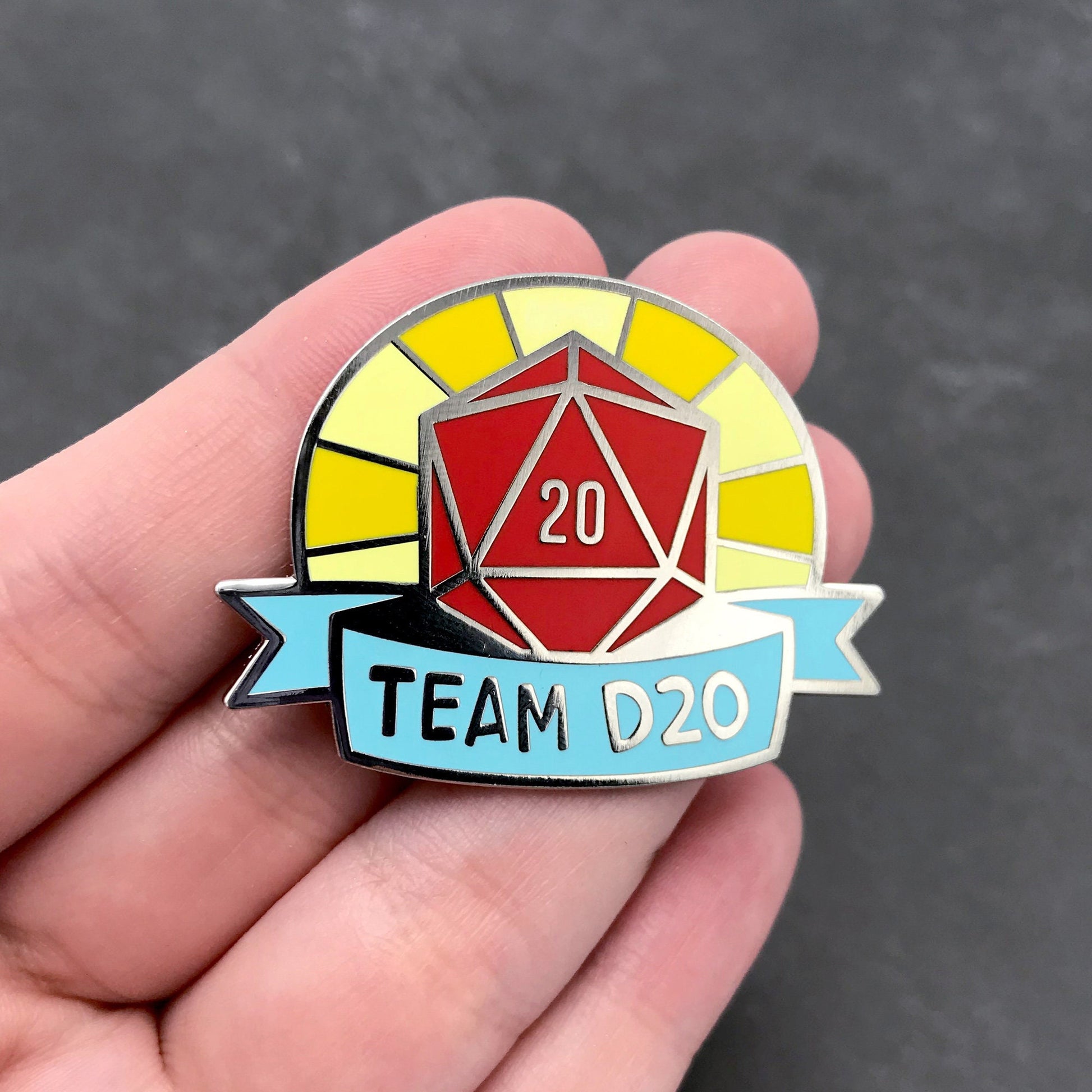 Team D20 roleplaying enamel  pin lapel pin dungeons and dragons 